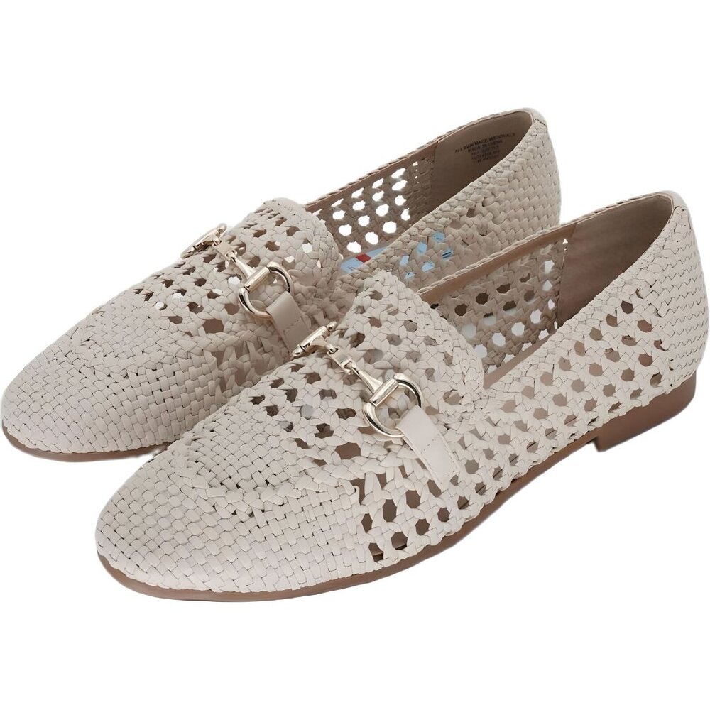 Alfani Ivory Woven Flats with Metallic Detail - Picture 2 of 6